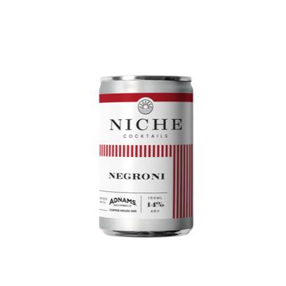 Niche Negroni Canned Cocktail Valencian Orange, Adnams Copper House Gin, sweet vermouth, bitters